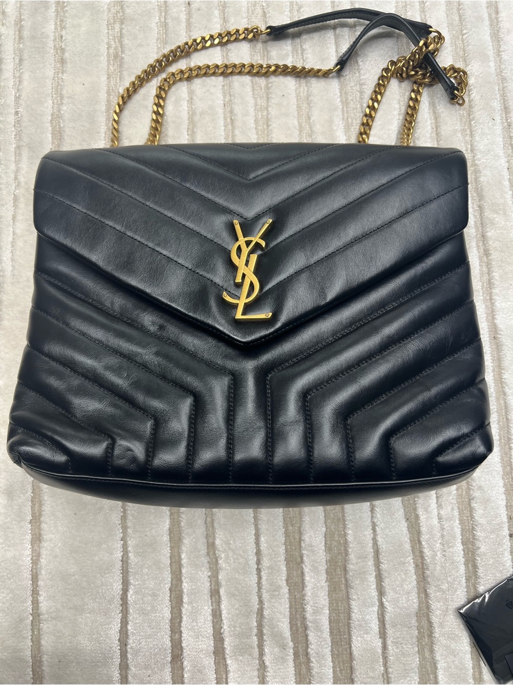 Saint Laurent Black Quilted Leather Shoulder Bag with Gold Hardware - Picture 2 of 8